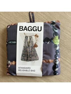 New BAGGU Standard Reusable Eco Bag Shopping Tote Beaded Plaid Y2K Cute Quirky